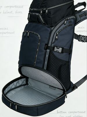 کیسه ورزشی بیرونی با رنگ سفارشی با پلی استر مقاوم در برابر آب و پنل پشت میش برای تنفس