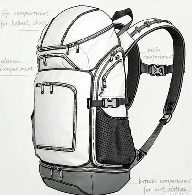 کیسه ورزشی فضای باز پلی استر مقاوم در برابر آب با رنگ‌های سفارشی و پنل پشتی توری برای تنفس