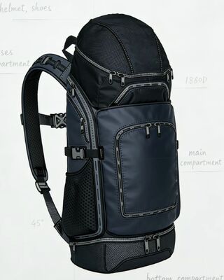 کیسه ورزشی فضای باز پلی استر ضد آب با نوارهای بازتابنده و 5 محفظه برای باشگاه و سفر