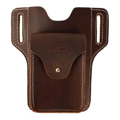 کیف کمربند چرمی تلفن همراه چرمی مردانه 16.9x3.5x15.9cm