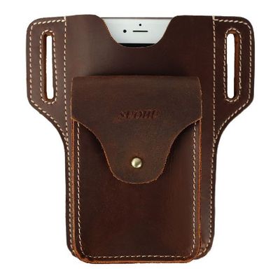 کیف کمربند چرمی تلفن همراه چرمی مردانه 16.9x3.5x15.9cm